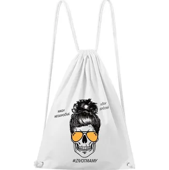 Městský batoh DOBRÝ TRIKO Bavlněný batoh s potiskem Život mámy Barva: Bílá
