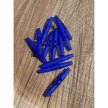 Knoflík Knoflík tenký dlouhý dvoudírkový barva modrá