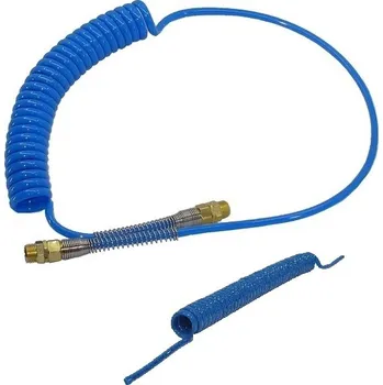 Zahradní hadice SHPI 4/6 PU 95°ShA HADICE KR6-ES - kroucená had. s otoč. konci a ochranou zalomení AR 1/4" - 4/6 hadice 2 m prac., venk. ø33 spirály, 10 Bar