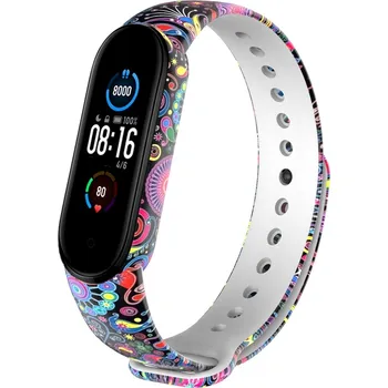 Sportovní měřič Xiaomi Mi Band 5/6 náhradní náramek - Paví vzor MBSCZ-PV001