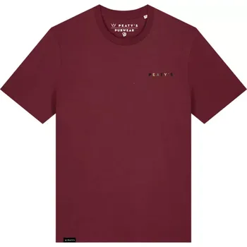 cyklistický dres PEATYS PEATY'S PUBWEAR TRIKO S KRÁTKÝM RUKÁVEM STACKED BURGUNDY (PPW-25-TEE-STK-BRG) M