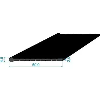 Těsnění do okna a dveří 02831005 Pryžový profil tvaru "I", 50x4,5/2mm, 50°Sh, EPDM, -40°C/+100°C, černý