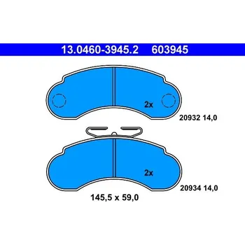 Brzdová destička Sada brzdových destiček, kotoučová brzda ATE 13.0460-3945.2