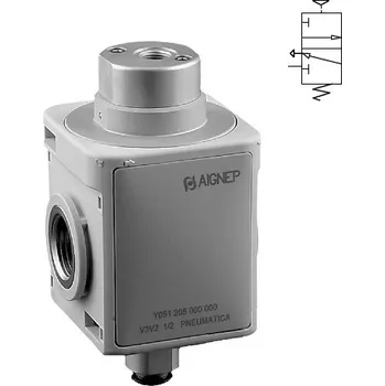 Ventil AIGNEP Y051 - PNEUMATICKÝ PUSH-IN VENTIL - NC, had. *D8 (V3V2), 2xIG 3/8" 3500 Nl/min. 2,5-10 Bar