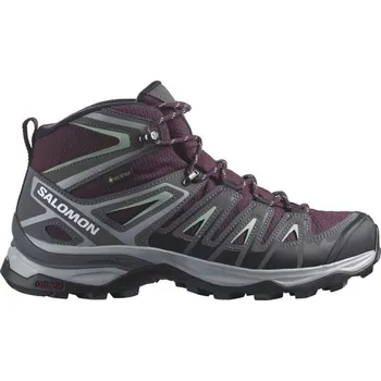 Dámská treková obuv Dámská turistická obuv Salomon X ULTRA PIONEER MID GTX W 5 Tmavě šedá, Vínová, Bílá