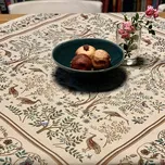 BYTEMA Gobelínový ubrus a šál WILLIAM MORRIS béžový 100 x 100 cm