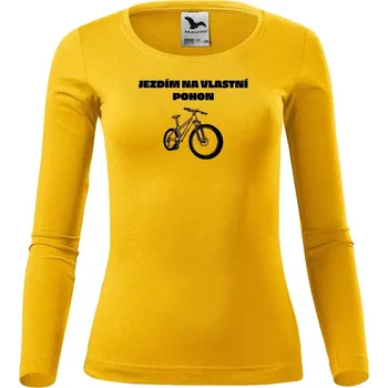 Dámské oblečení DOBRÝ TRIKO Dámské bavlněné triko Vlastní pohon Velikost: XS, Barva: Žlutá