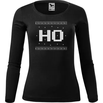 Dámské tričko DOBRÝ TRIKO Dámské vánoční triko s potiskem HO Velikost: 3XL, Barva: Černá