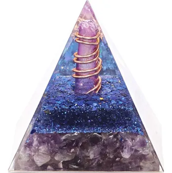 Drahý kámen Magieprirody.cz Orgonit pyramida Ametyst kameny 5x5 cm #OR010