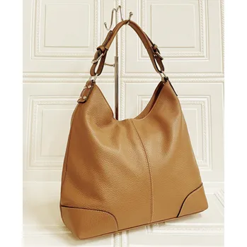 Kabelka Dámská kožená kabelka 5375 hnědá camel, MAXFLY