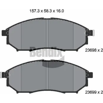 Brzdová destička Sada brzdových destiček, kotoučová brzda BENDIX Braking BPD1215