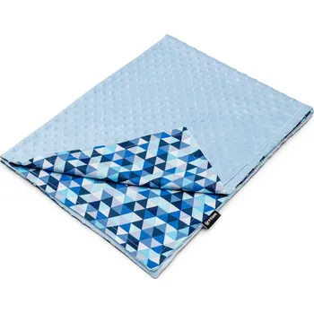 Dětská deka T-TOMI MINKY Přikrývka Blue triangles, 80 x 100 cm