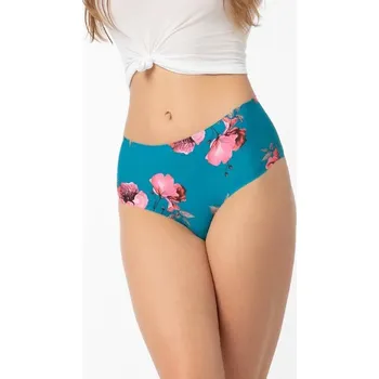 Kalhotky Dámské kalhotky brazilky Wild Rose Brasil Maxi petrolejová se vzorem - Julimex S