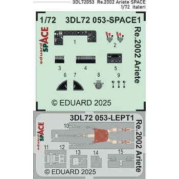 Plastikový model Eduard 1/72 Re.2002 Ariete SPACE (ITALERI)
