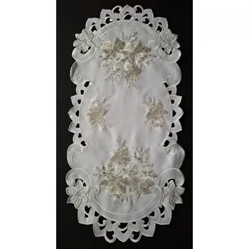 ubrus UBRUS vyšívaný 70 x 33 vánoční bílá stříbro 25