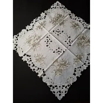 ubrus UBRUS vyšívaný 85 x 85 vánoční bílá stříbro 25