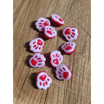 Knoflík Knoflík dětský packa 10 ks barva červená