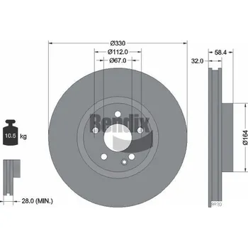Brzdový kotouč Brzdový kotouč BENDIX Braking BDS1266HC