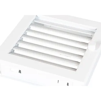 Teplovzdušný ventilátor HS Flamingo Krbová mřížka MODERN 20x20 cm, bílá s žaluzií
