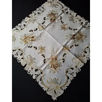 ubrus UBRUS vyšívaný 85 x 85 vánoční hnědá