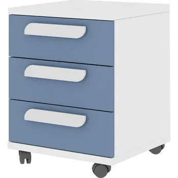 Dětská skříň Dětský kontejner bílý, modrý Mety wave