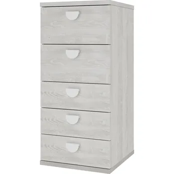 Dětská skříň Dětská komoda cascina, dub šedý Mety ring