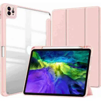 Pouzdro na tablet 2v1 Smart flip cover + zadní silikonový ochranný obal s držákem na pero pro Xiaomi Redmi Pad SE 8.7'' - světle růžový