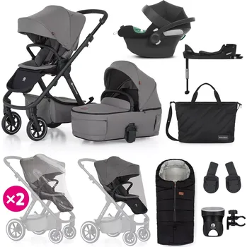 Kočárek PETITE&MARS Kočárek kombinovaný ICON 2v1 Dove Grey XXL RWS + CYBEX Aton B2 i-Size + základna (VP-F188573)