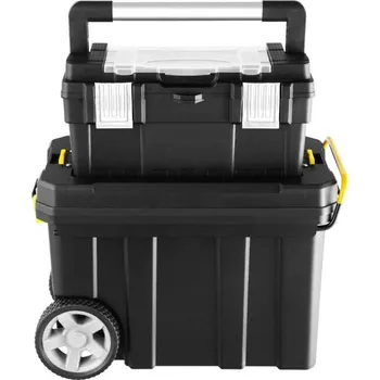 Costway Sada boxů na nářadí na kolečkách, 2 ks 29 x 58 x 60 cm černá