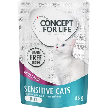 Krmivo pro kočku 12x85g Concept for Life Sensitive Cats jehněčí bez obilovin – v želé