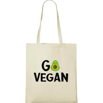 Nákupní taška DOBRÝ TRIKO Bavlněná taška s potiskem Go vegan Barva: Natural