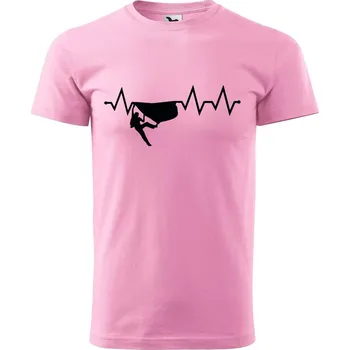 Pánské tričko DOBRÝ TRIKO Pánské tričko s potiskem Tep horolezec Velikost: XL, Barva: Růžová