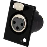 Konektor XLR 3pin zásuvka do panelu černá