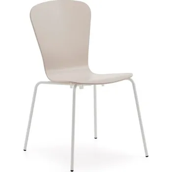 Jídelní židle Židle MILLA, bílé nohy, písková