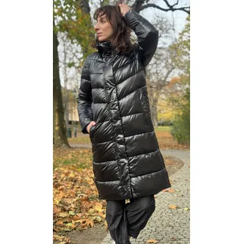 Dámský kabát Bunda New Canadian 720082445 černá dlouhá s kapucí Velikost: 40