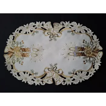 ubrus UBRUS vyšívaný 50 x 30 vánoční hnědá