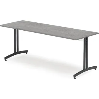 Jídelní stůl Jídelní stůl, 1800x700 mm, tmavě šedé linoleum, černá