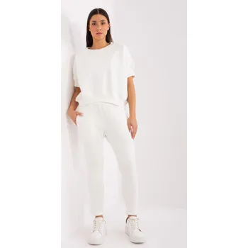 Zateplená tepláková souprava s nášivkou na mikině model 78606 barva ecru