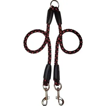 Vodítko pro psa Palkar Vodítko rozdvojka pro psy 40 cm × 8 mm černo - červené