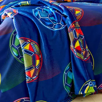 Dětská deka Modrá dětská deka z mikroplyše 130x170 cm Bright Football – Catherine Lansfield ID_1682480