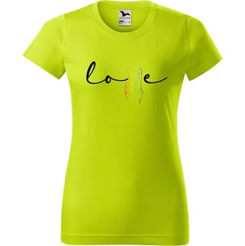 Dámské tričko DOBRÝ TRIKO Dámské tričko s potiskem LGBT love Barva: Limetková, Velikost: 2XL