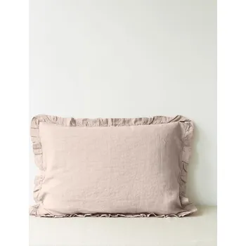 Povlečení Světle hnědý lněný povlak na polštář s řaseným lemem Linen Tales, 50 x 60 cm ID_1344845