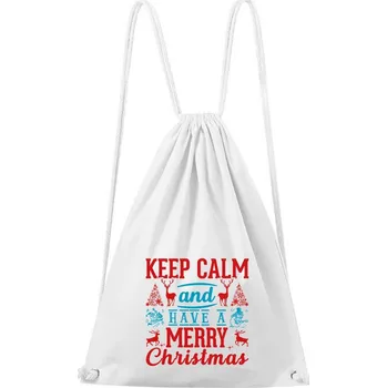 Městský batoh DOBRÝ TRIKO Bavlněný batoh Keep calm Christmas Barva: Bílá