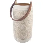 Indecor Svícen kov/koženka Mandala 15x15x27cm