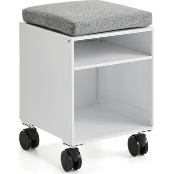 Zásuvkový kontejner Kancelářský kontejner QBUS, s podsedákem, bílá, šedá