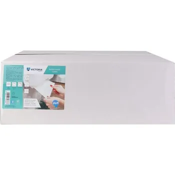 Papírový ručník Papírové ručníky "Fine", bílá, 2 vrstvé, skládané Z/ V, 150 útržků, VICTORIA HYGIENE 863196