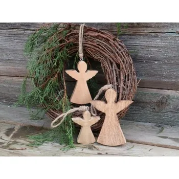 Vánoce Závěs anděl - mangové dřevo, Rozměr Malý