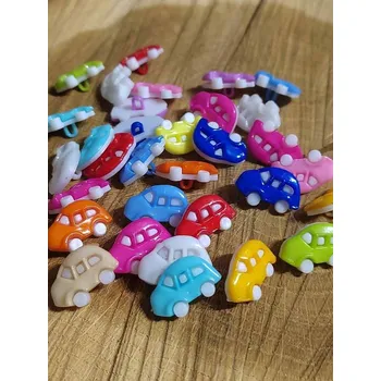 Knoflík Knoflík dětský auto 10 ks mix barev