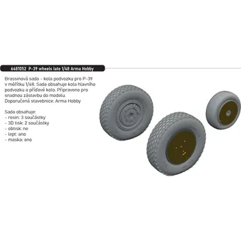 Plastikový model Eduard 1/48 P-39 wheels late (ARMA HOBBY)
