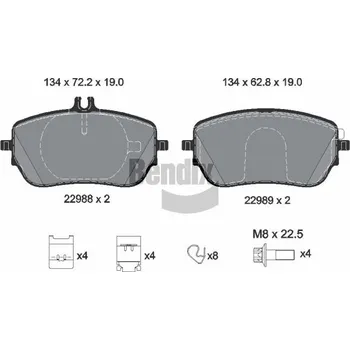Brzdová destička Sada brzdových destiček, kotoučová brzda BENDIX Braking BPD2318